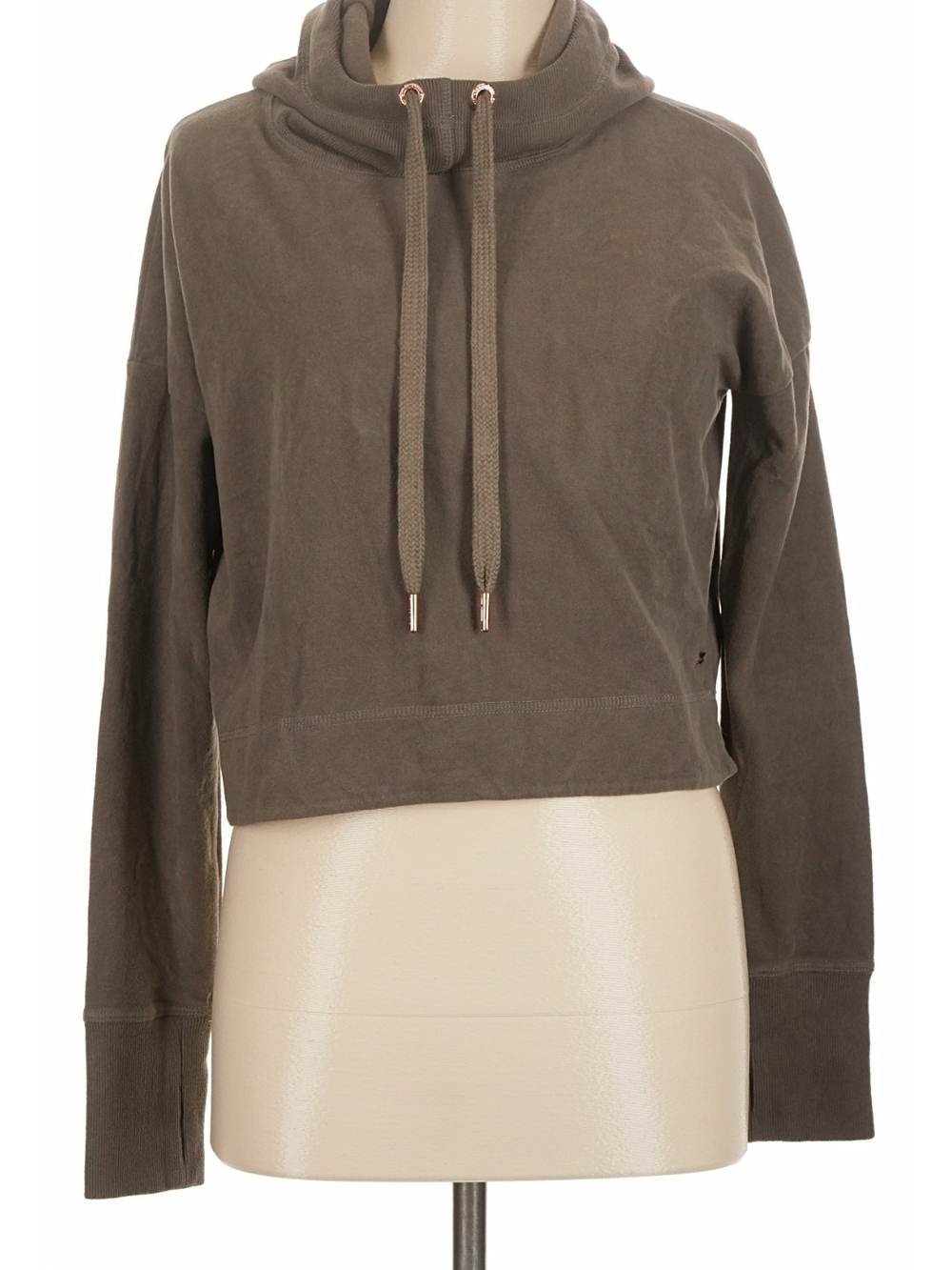 Sweaty Betty Escape Luxe Cropped Hoody Dark Taupe Size XL NWT